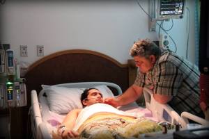A father's love... at one of his worst moments after coming out of sedation